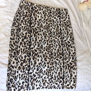 White House Black Market Leopard Skirt